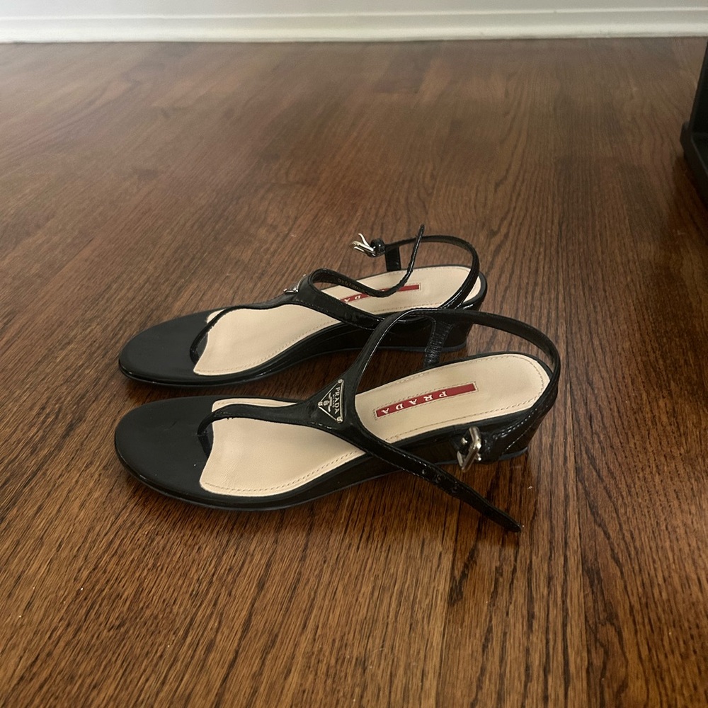 Prada Black Strappy Sandals